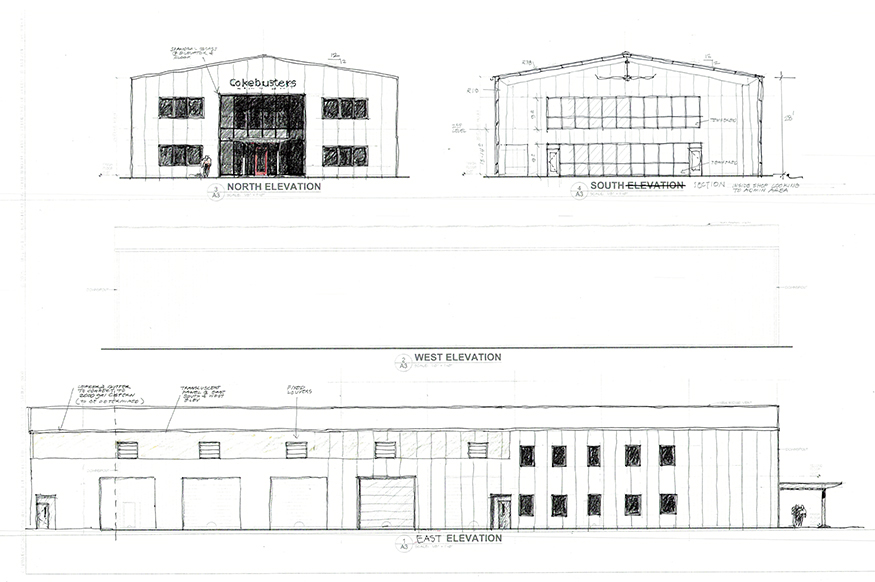 Cokebusters HQ design sketches