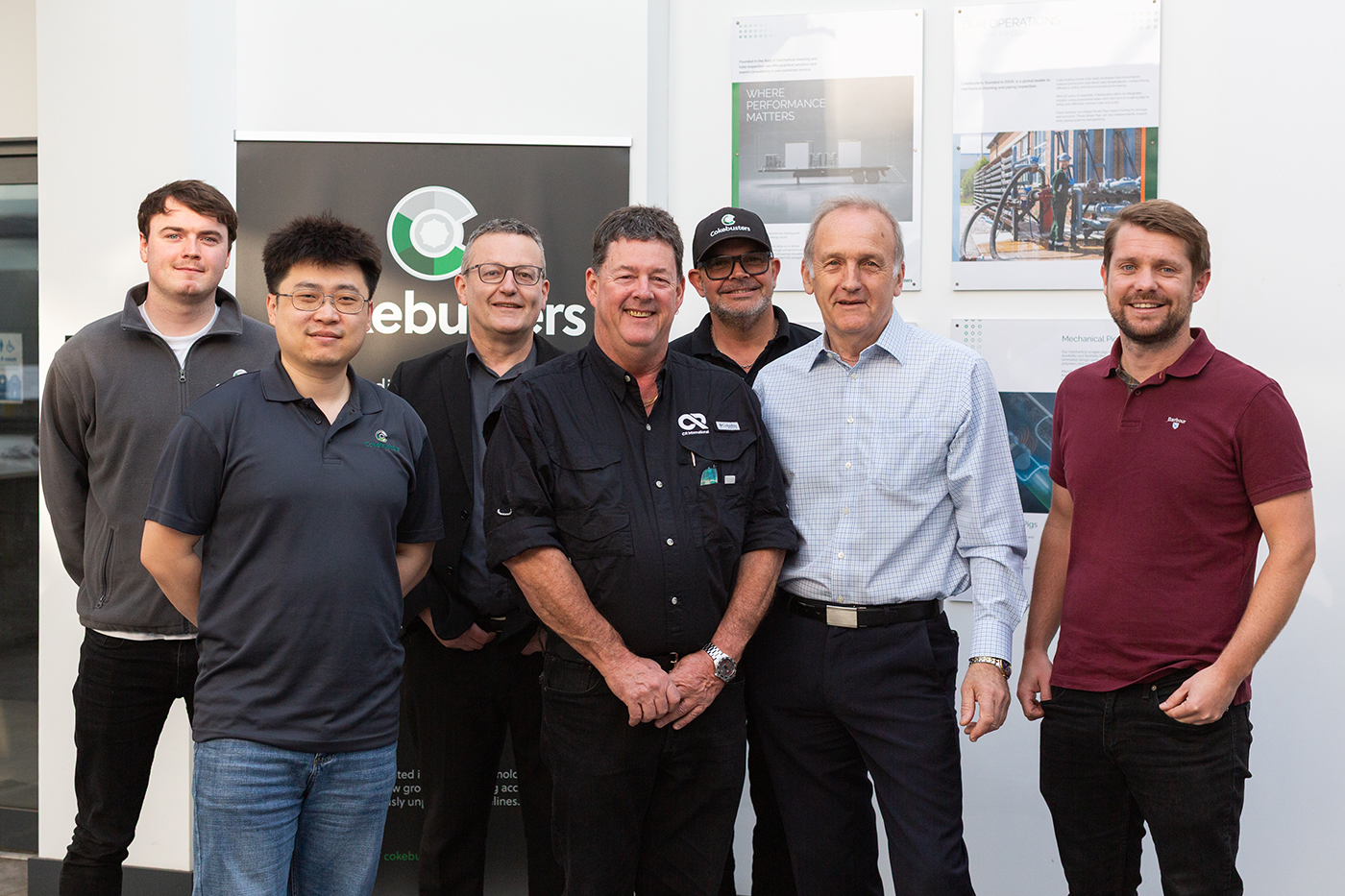 Trevor Penny and Jorge Martinez of CR International meet with the team at Cokebusters Technology Centre in the UK