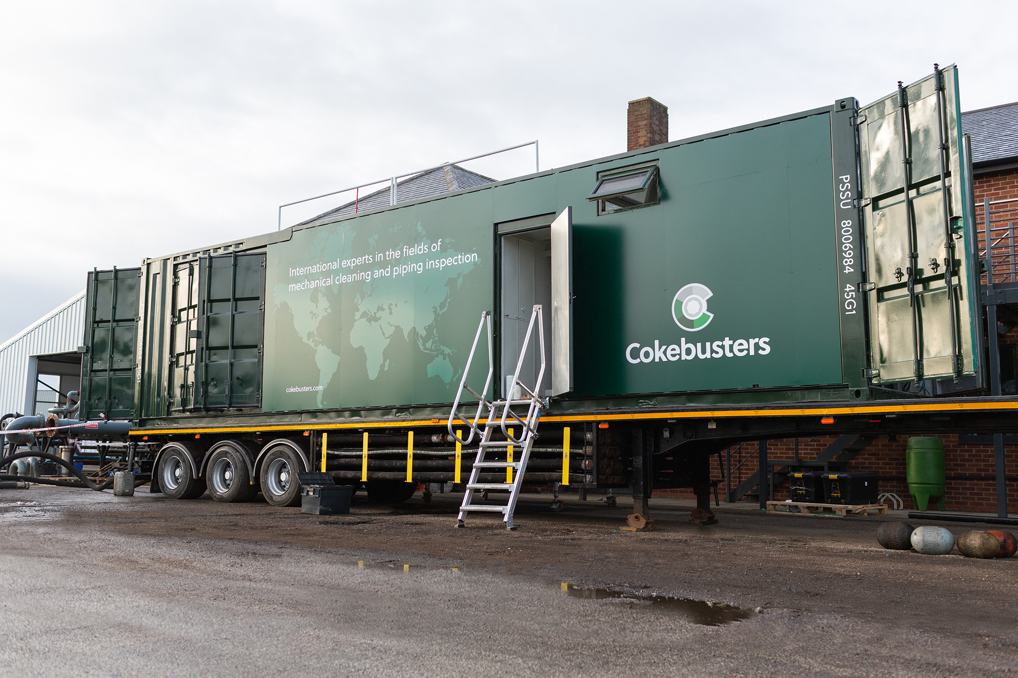 Cokebusters bespoke double pumping unit undergoing final tests ahead of returning to mechanical cleaning and piping inspection works